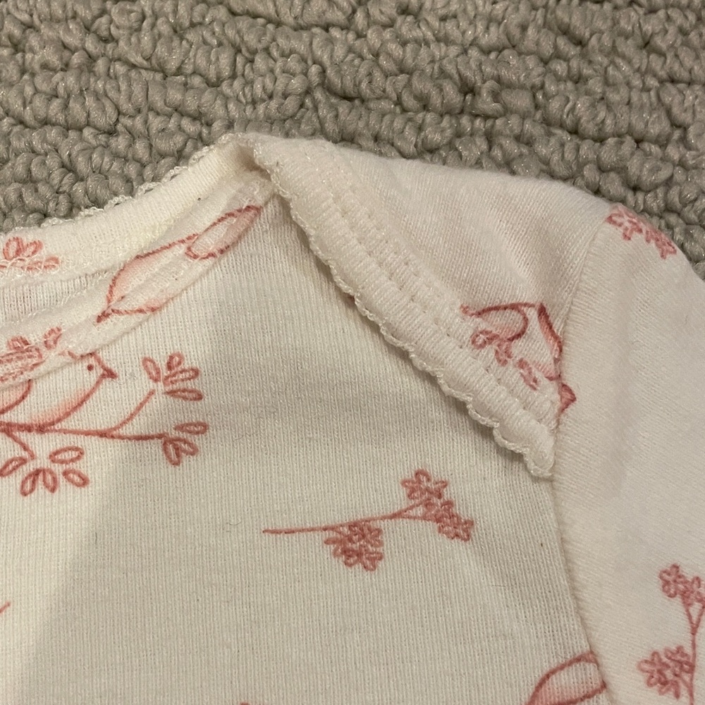 Carter's Girls Infants White & Pink Bird Print Bodysuit - Picture 6 of 6